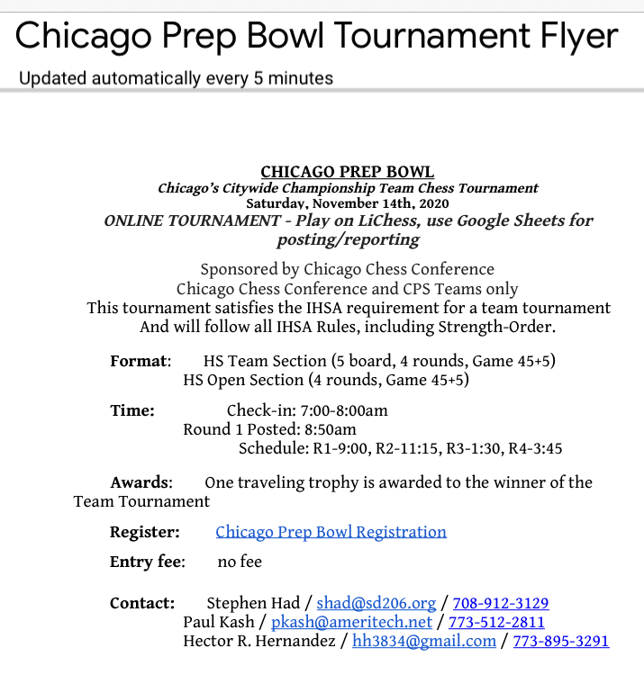 Prep Bowl 2 Chicago's Premier Chess Program